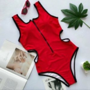 Red 1 piece bathing suit